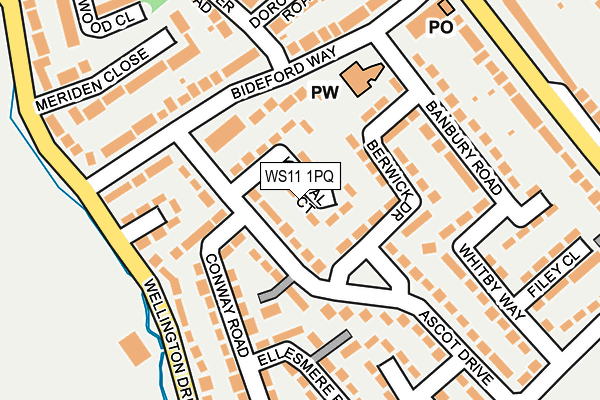 WS11 1PQ map - OS OpenMap – Local (Ordnance Survey)