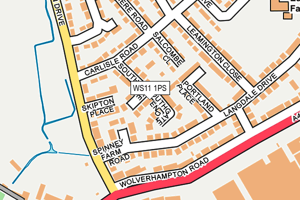 WS11 1PS map - OS OpenMap – Local (Ordnance Survey)