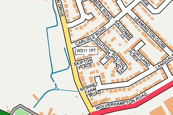 WS11 1PT map - OS OpenMap – Local (Ordnance Survey)
