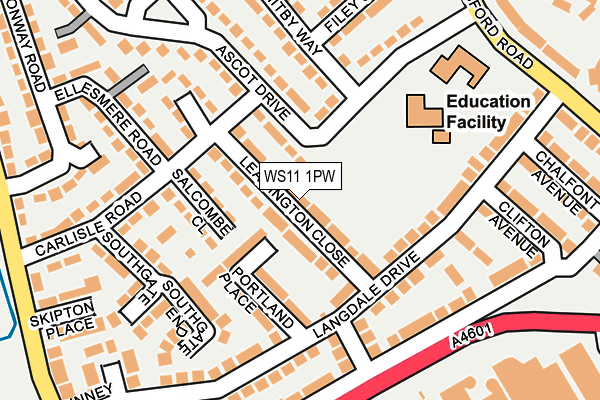 WS11 1PW map - OS OpenMap – Local (Ordnance Survey)