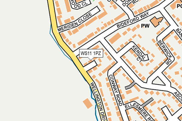 WS11 1PZ map - OS OpenMap – Local (Ordnance Survey)