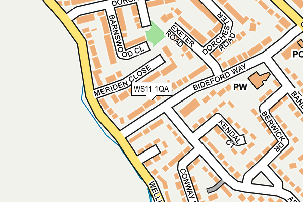 WS11 1QA map - OS OpenMap – Local (Ordnance Survey)