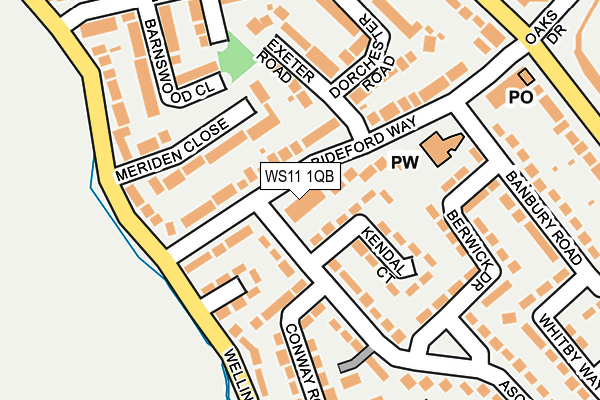 WS11 1QB map - OS OpenMap – Local (Ordnance Survey)