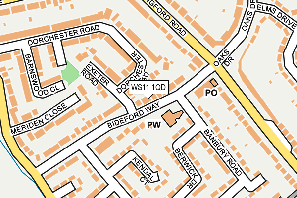 WS11 1QD map - OS OpenMap – Local (Ordnance Survey)