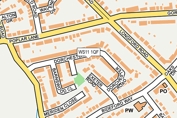 WS11 1QF map - OS OpenMap – Local (Ordnance Survey)