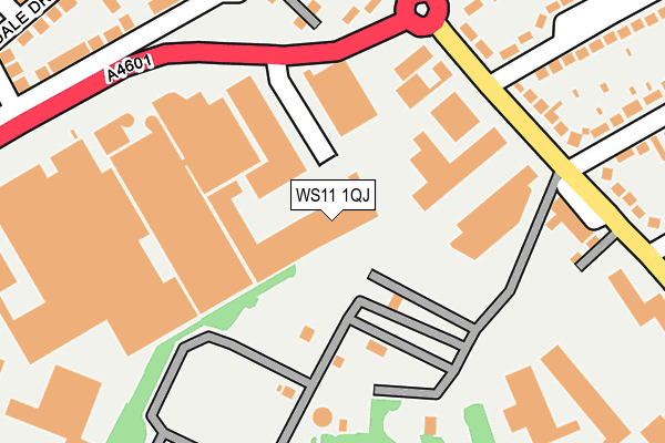 WS11 1QJ map - OS OpenMap – Local (Ordnance Survey)