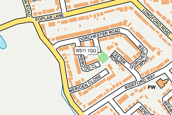 WS11 1QQ map - OS OpenMap – Local (Ordnance Survey)