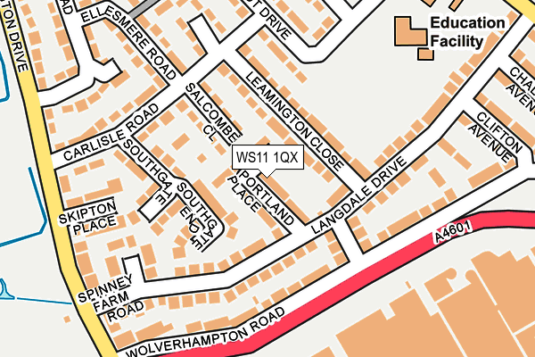 WS11 1QX map - OS OpenMap – Local (Ordnance Survey)
