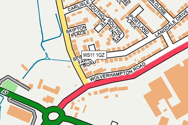 WS11 1QZ map - OS OpenMap – Local (Ordnance Survey)