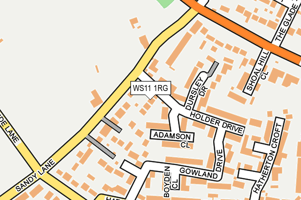 WS11 1RG map - OS OpenMap – Local (Ordnance Survey)