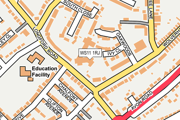 WS11 1RJ map - OS OpenMap – Local (Ordnance Survey)