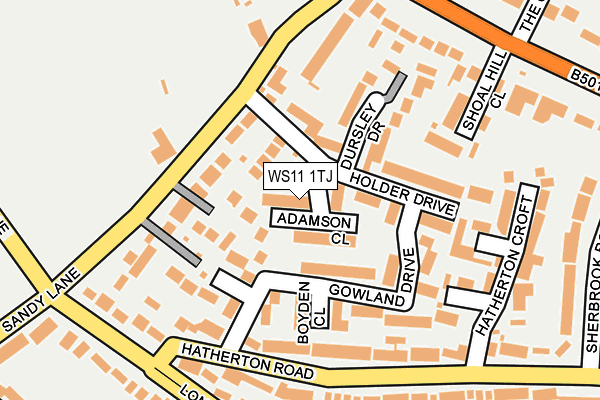WS11 1TJ map - OS OpenMap – Local (Ordnance Survey)