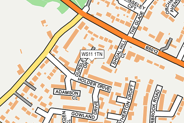 WS11 1TN map - OS OpenMap – Local (Ordnance Survey)