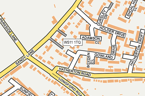 WS11 1TQ map - OS OpenMap – Local (Ordnance Survey)