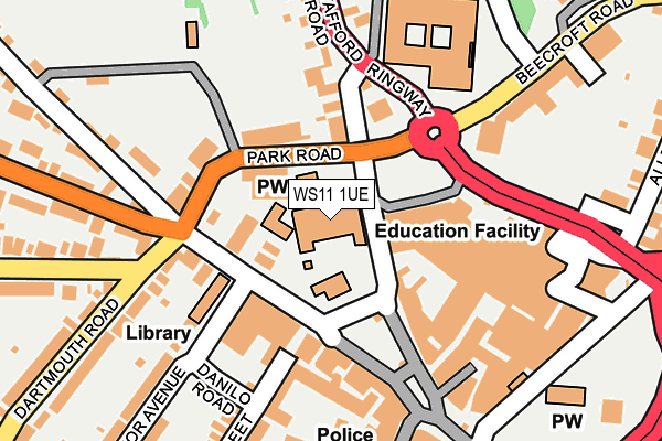 WS11 1UE map - OS OpenMap – Local (Ordnance Survey)