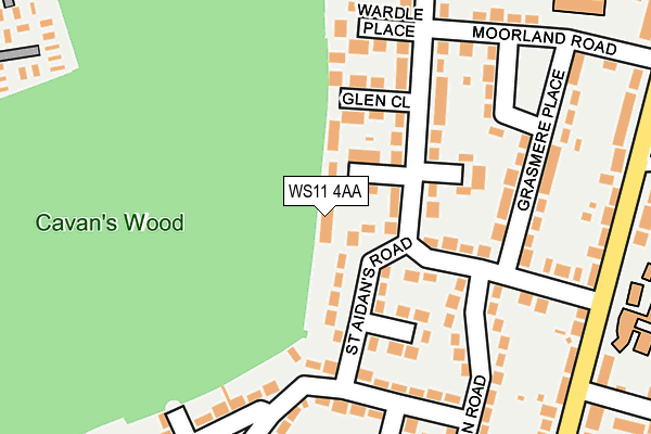 WS11 4AA map - OS OpenMap – Local (Ordnance Survey)