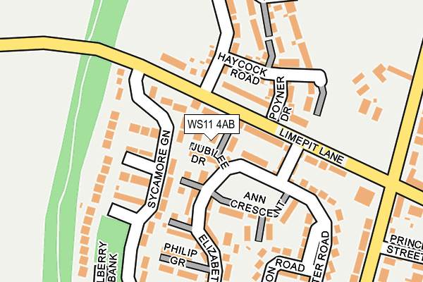 WS11 4AB map - OS OpenMap – Local (Ordnance Survey)