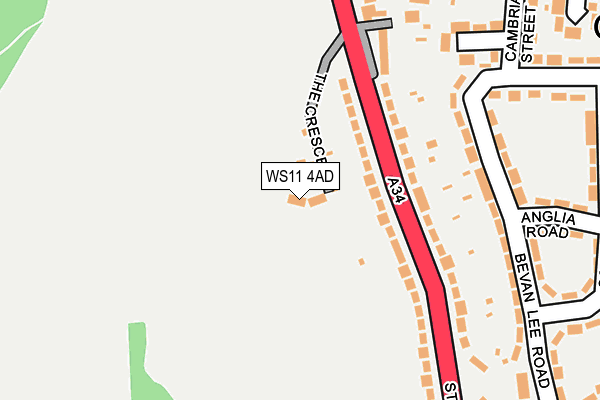 WS11 4AD map - OS OpenMap – Local (Ordnance Survey)