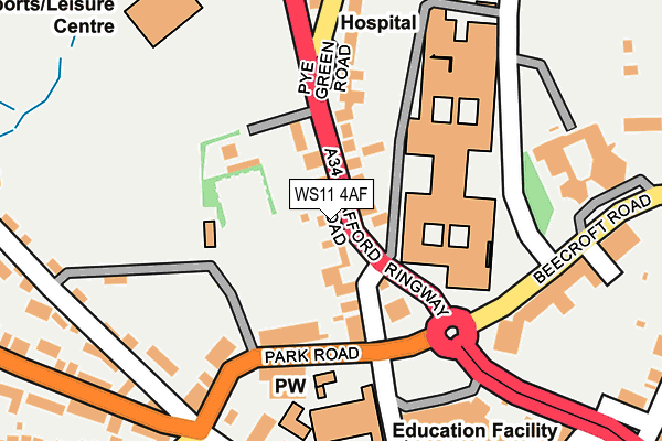 WS11 4AF map - OS OpenMap – Local (Ordnance Survey)