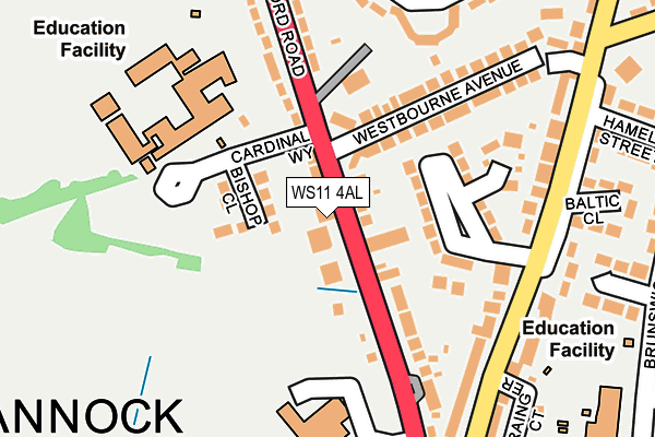 WS11 4AL map - OS OpenMap – Local (Ordnance Survey)