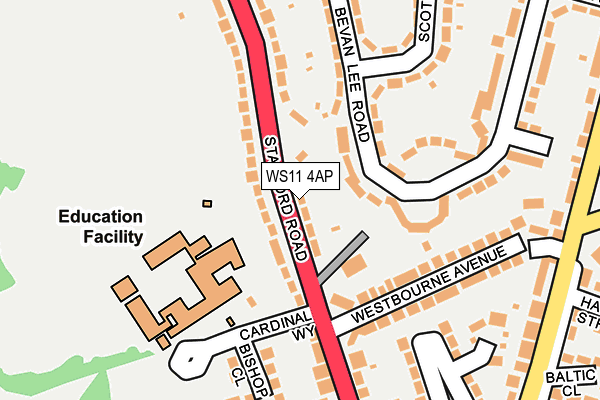 WS11 4AP map - OS OpenMap – Local (Ordnance Survey)