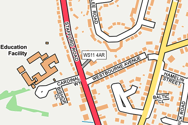 WS11 4AR map - OS OpenMap – Local (Ordnance Survey)