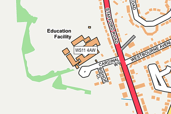 WS11 4AW map - OS OpenMap – Local (Ordnance Survey)