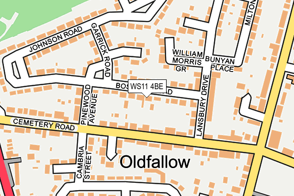 WS11 4BE map - OS OpenMap – Local (Ordnance Survey)