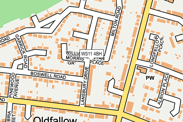WS11 4BH map - OS OpenMap – Local (Ordnance Survey)