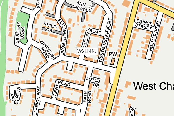 WS11 4NJ map - OS OpenMap – Local (Ordnance Survey)