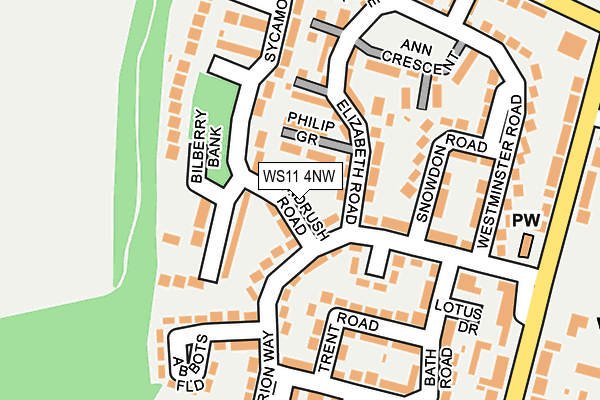 WS11 4NW map - OS OpenMap – Local (Ordnance Survey)