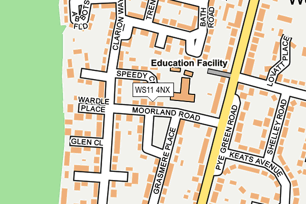WS11 4NX map - OS OpenMap – Local (Ordnance Survey)