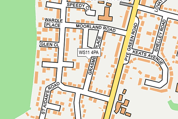 WS11 4PA map - OS OpenMap – Local (Ordnance Survey)
