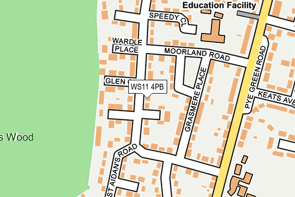 WS11 4PB map - OS OpenMap – Local (Ordnance Survey)