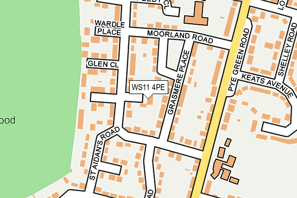 WS11 4PE map - OS OpenMap – Local (Ordnance Survey)