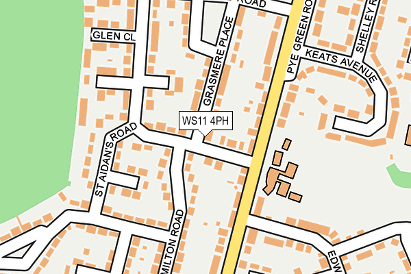 WS11 4PH map - OS OpenMap – Local (Ordnance Survey)