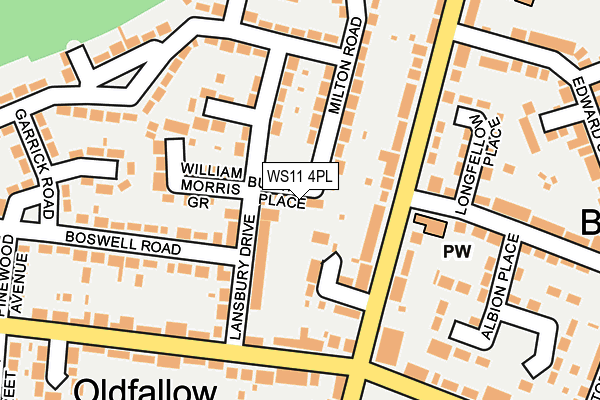 WS11 4PL map - OS OpenMap – Local (Ordnance Survey)