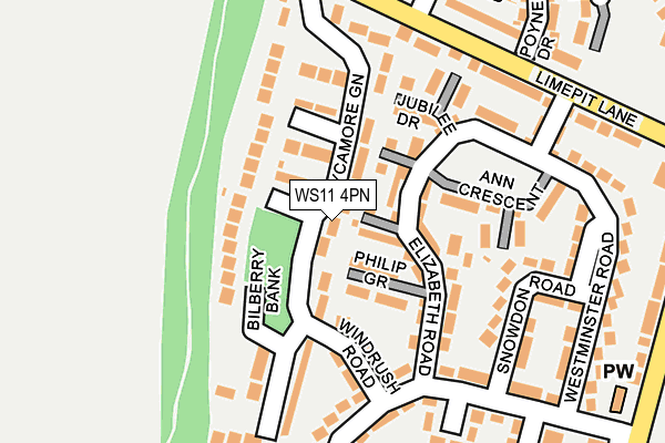 WS11 4PN map - OS OpenMap – Local (Ordnance Survey)