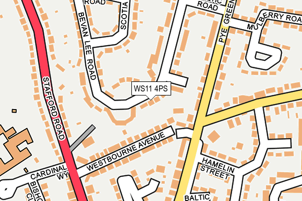 WS11 4PS map - OS OpenMap – Local (Ordnance Survey)