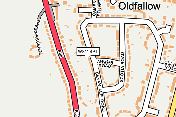 WS11 4PT map - OS OpenMap – Local (Ordnance Survey)