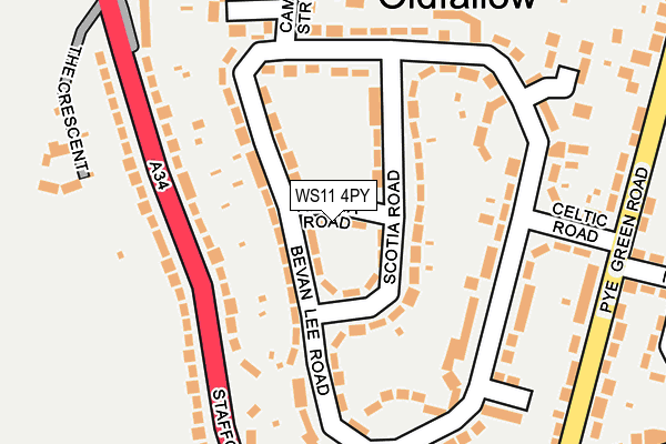 WS11 4PY map - OS OpenMap – Local (Ordnance Survey)