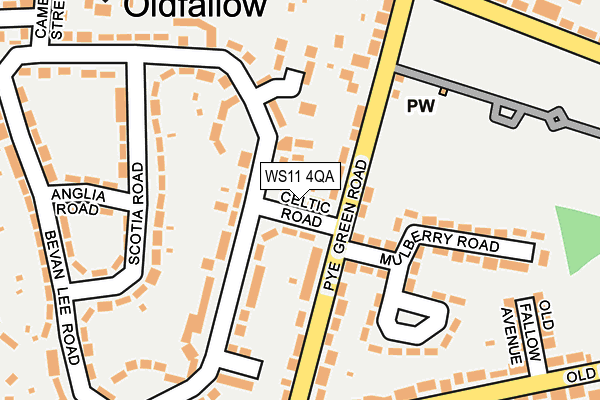 WS11 4QA map - OS OpenMap – Local (Ordnance Survey)