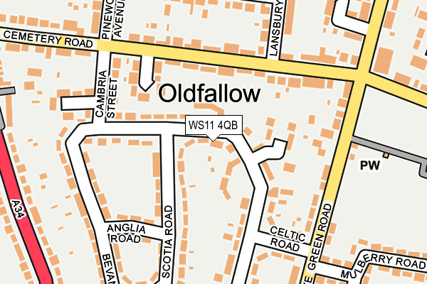 WS11 4QB map - OS OpenMap – Local (Ordnance Survey)