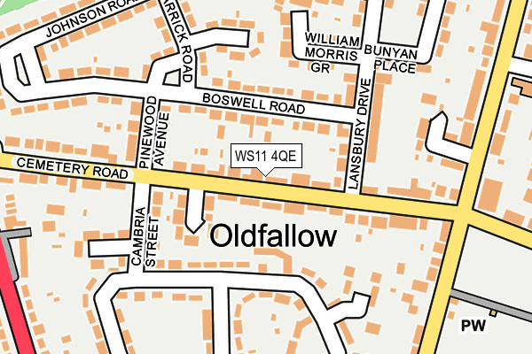 WS11 4QE map - OS OpenMap – Local (Ordnance Survey)