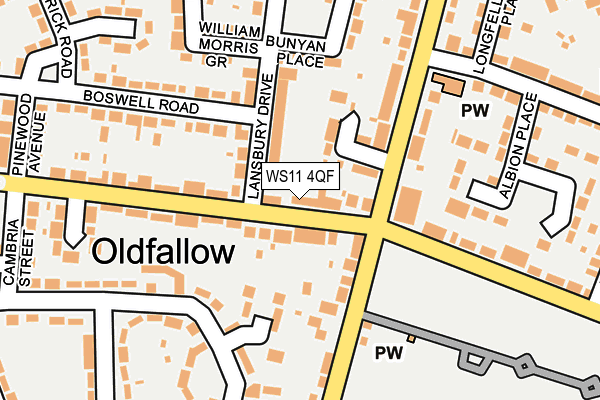 WS11 4QF map - OS OpenMap – Local (Ordnance Survey)