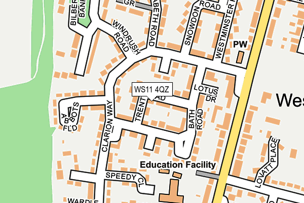 WS11 4QZ map - OS OpenMap – Local (Ordnance Survey)