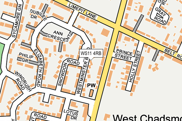 WS11 4RB map - OS OpenMap – Local (Ordnance Survey)