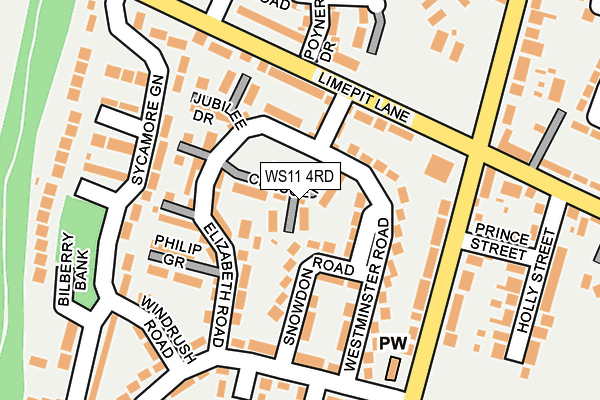 WS11 4RD map - OS OpenMap – Local (Ordnance Survey)