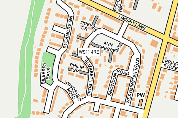 WS11 4RE map - OS OpenMap – Local (Ordnance Survey)