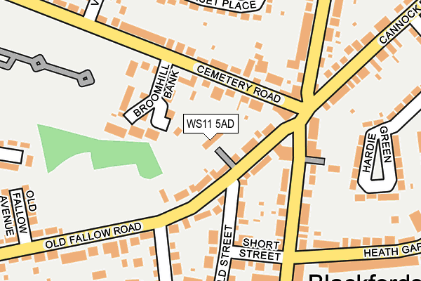 WS11 5AD map - OS OpenMap – Local (Ordnance Survey)